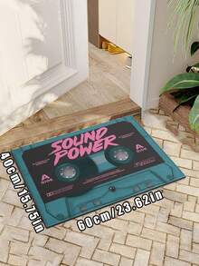 1 件复古设计轻质防滑区域地毯 - 涤纶地毯，带有复古“70 年代超级声音”图案，适用于室内/室外入口、厨房、阳台或卧室垫，防污，易于护理，可机洗，可熨烫，轻质家用地毯家居浴室装饰地毯户外地毯门垫秋季装饰浴室配件返校入口装饰 - 彩色 - 查看 18