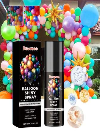 DOWMOO 1瓶装气球增亮喷雾，气球持久亮泽，亮泽喷雾。气球增亮喷雾可增强气球光泽，保持气球亮度，防止气球氧化，持久亮泽。适用于生日派对、婚礼、派对、周年纪念等场合。