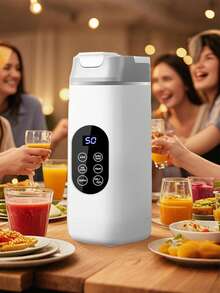 USB Rechargeable Portable Juicer Blender, 12-Blade Smoothie Maker, Ice Crushing, Digital Display, Easy Clean, Compact Juice Extractor For Home, Outdoor - Multicolor - View 2