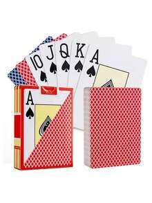 10张/2张/1张 高品质哑光德州扑克牌，派对娱乐牌，耐用桌游牌，大字体，防折痕，耐磨