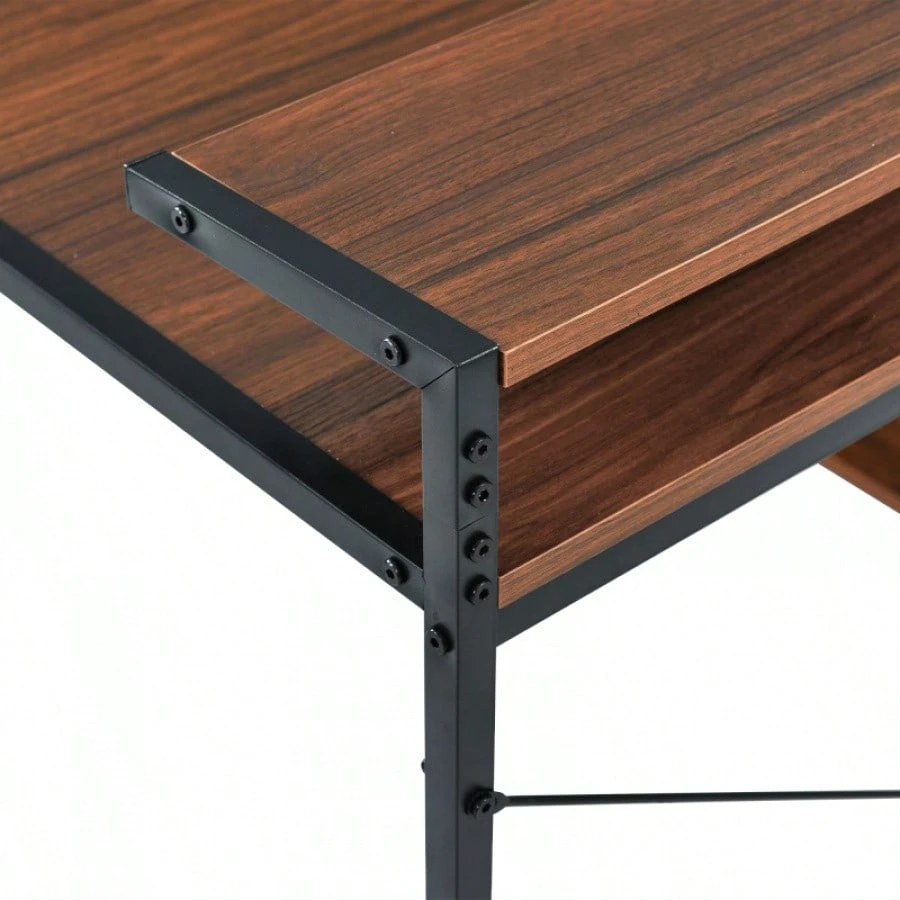 人気商品改良タイプ】【ブラウン】パソコンデスク L字 120cm 良い 3段