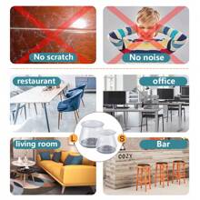 24pcs Chair Leg Floor Protectors, Silicone Chair Leg Caps Cover Furniture Pads For Hardwood Floors, Furniture Sliders For Chair Legs(Round)