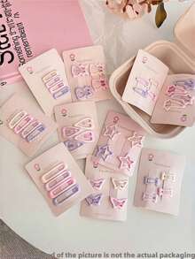 40pcs Heart & Star Shaped Hair Clips, Suitable For Women, Suitable For Daily Wear (8pcs Per Design, Random Colors), Hair Accessories, Head Accessories, Hairpin - Multicolor - View 2