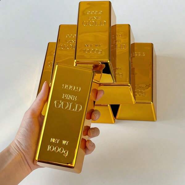 1 pieza Ladrillo decorativo de oro, juguete broma, regalo de Navidad/Año Nuevo, regalo perfecto, juguete
