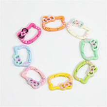 Sanrio (Authorized) Sanrio 1pc Hello Kitty Alloy Painted Color Spring Buckle, Cute Cartoon Open Flower Spring Ring Jewelry, Keychain DIY Accessory Connection Buckle, Great Birthday Gift, Graduation Gift, Festival Gift, Commemorative Gift, Party Gift