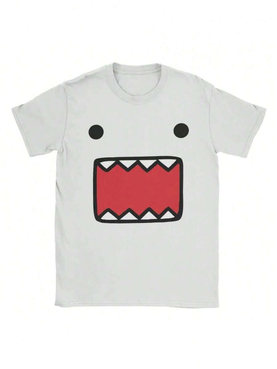 Y2k Domokun Babyface T Men's Cotton Crazy T-Shirt Crew Collar T-Shirt Short Sleeve Top Adult