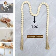 1pc/4pcs, 39 Inches, Bohemian Wooden Beads With Tassels - Multipurpose Stylish Bohemian Wall Hanging, Home Decor Prayer Beads, Perfect For Wedding Decoration, Graduation Decoration, Room Decoration