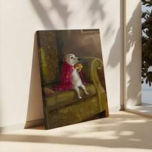 1 Pc Framed Alison Friend-Ernest Had Been On His Walk-Pet Oil Painting Wall Art Textured Canvas Poster Painting Wall Decor For Bedroom Living Room, Ready To Hang - Màu Hồng baby - Xem 3