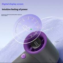 1pc Portable Fan3600mAh Rechargeable Handheld Ice Cooling Small Fan With Digital Display Handy Fan Mini Fan - Multicolor - View 6