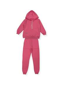 Children's Sweatshirt Set Girl Hooded Comfortable Winter - Pink - View 5