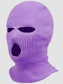 1pc Unisex Winter Warm Three-Hole Knitted Balaclava Face Mask, Windproof Cold-Proof Thick Full Face Cover Hat - Wool Cap - View 6