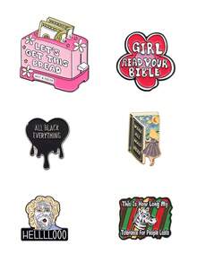 5/30pcs Adorable & Unique Alloy Enamel Brooch Pin Sets - Suitable For Backpack, Hat, Clothing, Perfect Back To School Gift For Girls, Brooch Pins Summer, School - Multicolor - View 3