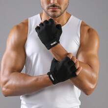 VBOSI 1 双男女透气网眼面料半指运动手套 - 轻便、防滑、减震，适合健身、骑行和举重