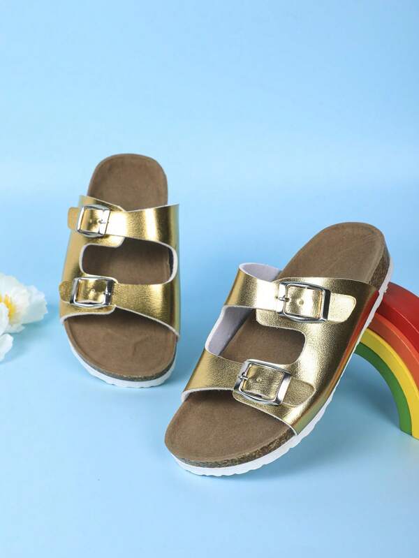 Kids Soft Cork Slide Sandals, Non-Slip Summer Student Shoes For Girls, Beach Shoes