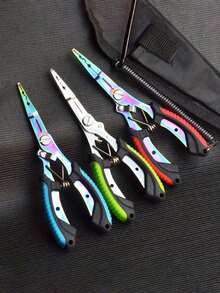 1pc Premium Fishing Pliers & Clamp Set - Stainless Steel Dehooker And Line Cutter With Razor - Multicolor - View 3