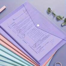 10/8/5 pièces Sachet de fichier en plastique A4 - Sachet de fichier épaissi, sachet de rangement de données transparent à pression pour étudiant, sachet de fichier A4, sachet de fichier en plastique transparent à pression PP, sachet de fichier en plastique, sachet de données imperméable de couleur macaron, dossier de bureau | Rangement de fichiers | Matériau PP imperméable convenant aux étudiants et à l'usage de bureau, rentrée scolaire, fournitures scolaires