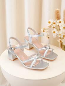 Fashion Versatile High Heel Sandals For Teenagers, Dance Party - Silver - View 4