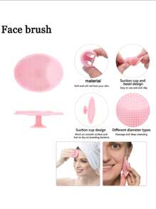 5-In-1 Facial Cleansing Brush Set - Oval Handheld Cleanser (With Shampoo Massage Brush), Gentle Exfoliating & Massage Facial Brush, Skincare Tools, Travel Kit, Face Wash, Cleaning. Mother's Day Gift, Birthday Gift