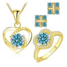 Moissanite Jewelry Four-Piece Set, Including Stud Earrings, Necklace, Ring. Made Of Pure 925 Material. Suitable For Daily Wear, Dating, Parties. Perfect For Valentine's Day And Mother's Day Gifts - 2.8CT - View 29