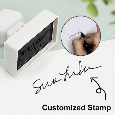 Personlig signaturstämpel | Ladda upp din design | Kompakt 2,2x4,5 cm anpassningsbart utrymme, perfekt för företagsledare och administrativ personal