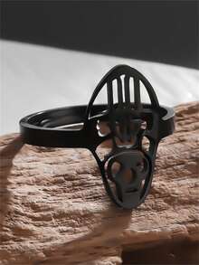 1 件装新款时尚 Ghost BC 无名食尸鬼不锈钢戒指重金属表带配饰