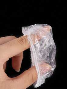 100只装白色一次性高弹防水耳罩，适用于淋浴、理发、染发，新款加厚耳罩，万圣节适用 - 彩色 - 查看 3