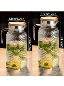 1pc/Set High Temperature Resistant Water Pitcher With Handle - Large Capacity Handled Water Carafe, Ideal For Summer Beverages, Restaurants, Lemonade, Juice And Tea Service, Easy To Clean Design - Multicolor - View 5