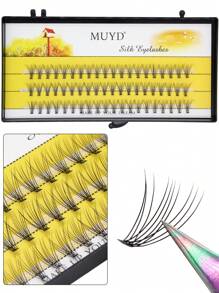 Faux cils 10D, 3 rangées (60 faisceaux) Boucle russe naturelle de haute qualité, douce et facile à transporter, convient pour le maquillage quotidien DIY des cils