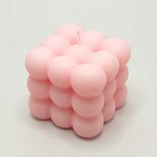 PINK SQUARE BUBBLE SOY WAX CANDLE - ROSE SCENT - Màu Hồng baby - Xem 1