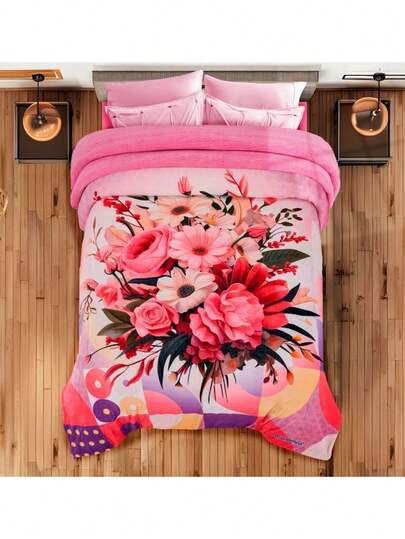 DECO HOGAR Cobertor Con Borrego Matrimonial Suave y Cálido, Increibles diseños