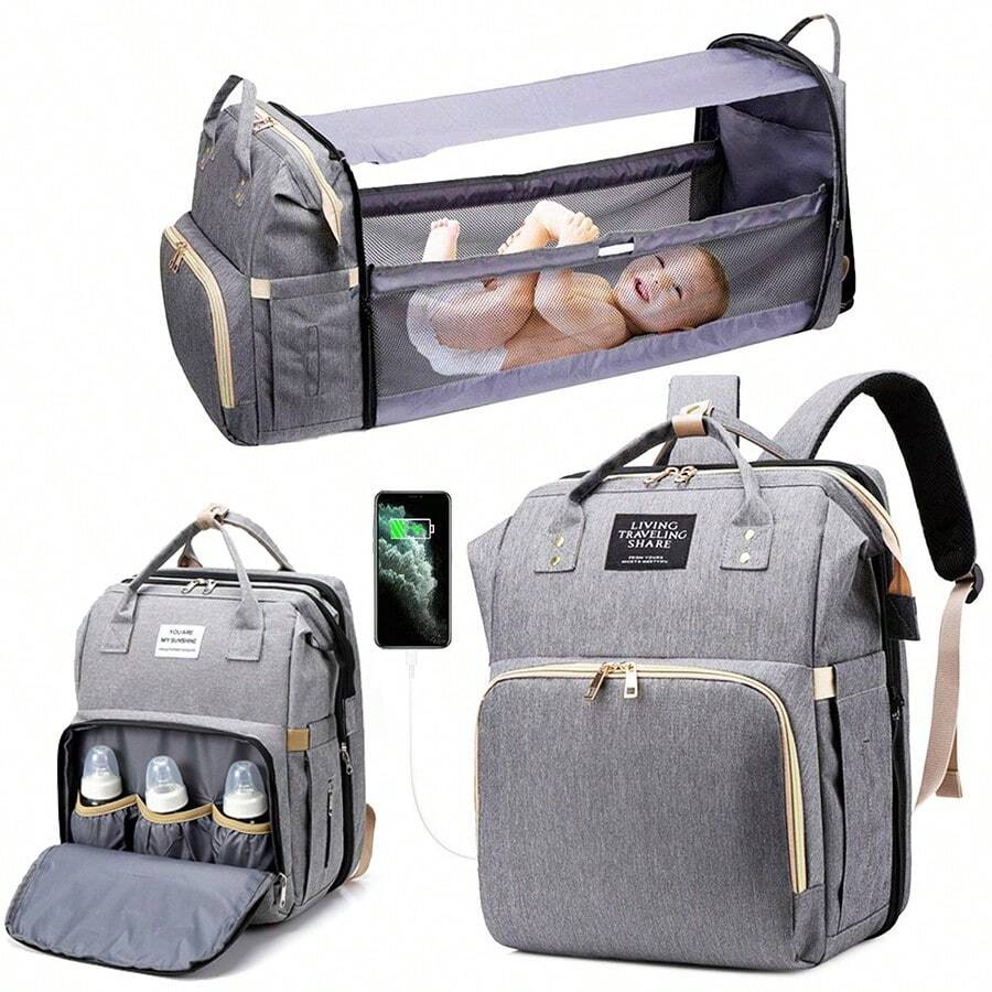 Multifunctional Waterproof Crib Backpack, Mommy Backpack, Laptop Backpack, Large Capacity