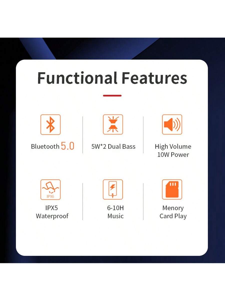 مكبر صوت لاسلكي محمول بلوتوث، مقاوم للماء، بمضخم ب...