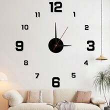 Reloj de pared digital creativo 3D sin marco DIY colgado en la pared con pegatinas, reloj mudo para decoración de pared del hogar, sala de estar, oficina