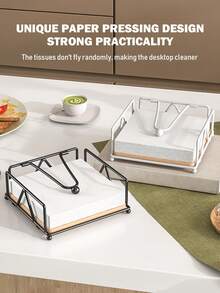 Elegant Flat Paper Napkin Rack With Dispenser Arms - White/Black Napkin Rack For Tables, Kitchens, Countertops And Outdoor Table - Multicolor - View 9