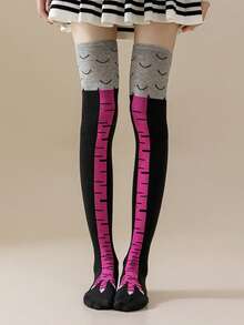 1 Pair Kids Chicken Claw Cartoon Knee-High Socks, Stretchy Breathable Toddler Casual Socks For Daily Wear, Vacation, Birthday Party, Suitable For All Seasons - Multicolor - View 22