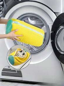 1pc Reusable Shoe Washing Bag, Suitable For Washing Shoes In Washing Machine And Dryer, Fits All Shoe Types And Sizes, Random Color