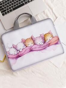 Cat Pattern Printed Laptop Bag Computer Cloth Cover Accessories Soft Laptop Bag Soft Computer Cover Laptop Cover Tablet Leather Bag Laptop Zipper Computer Cover School Business Office - Multicolor - View 10