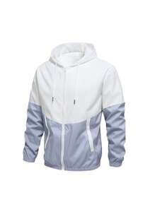 Conjunto de chaqueta con capucha y pantalones deportivos de 2 piezas para hombre, estilo informal con colores contrastados