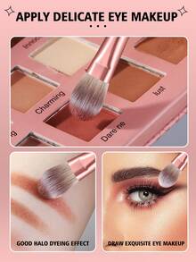 46pcs Makeup Brush & Sponge Set, Includes 25pcs Soft Makeup Brushes, Eyeshadow Brush, Eyebrow Brush, Dual-Purpose Makeup Brushes - Pink - View 4