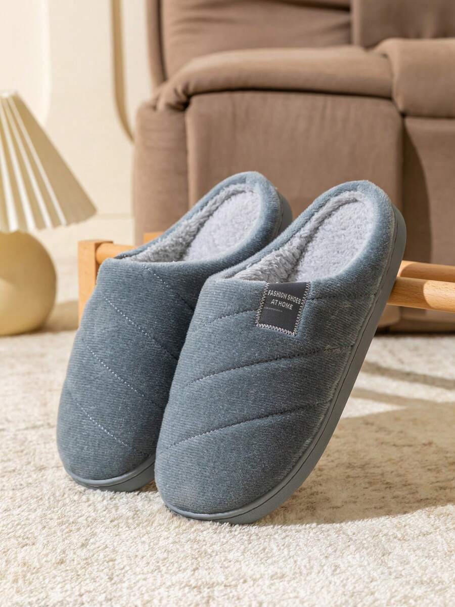 Men's Winter Thermal Slippers, Thermal Lined Indoor Non-Slip House Shoes With Soft Sole, Cozy Plush Bedroom Slippers For Home Comfort