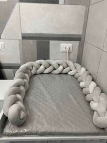 1 pieza Protector acolchado trenzado y tejido para baranda de cuna de bebé, gruesa protección decorativa para la guardería