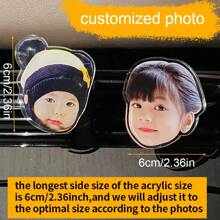 1/3/5pcs Car Air Conditioner Outlet Spring Rocker Photo Customized Car Photo Customized Car Decoration Ornaments Customized Car Interior Decoration Female Car Supplies Air Conditioner Outlet Decoration Can Be Customized Wedding Photo Family Photo Graduation Photo Etc Various Photos.