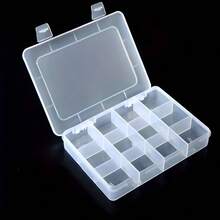 1pc Double Buckle Compartment Storage Box, Simple Plastic DIY Organizer Box For Hardware, Beads, Jewelry Parts - Clear - View 15