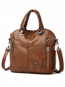 Women's Soft Leather Backpack School Bookbags For Girls Bagpack Large Capacity Designer Travel Rucksack High Quality - Brown - View 5