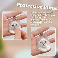 1pc Customized Photo Keychain, Acrylic Pet Keychain, Personalized Dog Keychain, Custom Photo Picture Keychain