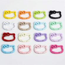 Sanrio (Authorized) Sanrio 1pc Hello Kitty Alloy Painted Color Spring Buckle, Cute Cartoon Open Flower Spring Ring Jewelry, Keychain DIY Accessory Connection Buckle, Great Birthday Gift, Graduation Gift, Festival Gift, Commemorative Gift, Party Gift