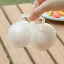 1 pieza Soporte portátil para huevos - Contenedor a prueba de golpes de 2 compartimientos para viajes y picnics