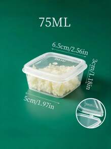 25ml/50ml/75ml/100ml Square Storage Cup, Transparent Sauce Cup With Lid, Mini Food Container For Sauce, Jam And Spice, Suitable For Camping, Office, Picnic, School, Kitchen Storage And Accessories