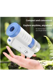 Mikroskop przenośny dla dzieci, zabawka do eksperymentów naukowych na świeżym powietrzu, odpowiedni dla uczniów szkół podstawowych i średnich, ręczny mikroskop do próbek i badań chemicznych, prezent urodzinowy/święta/Halloween/Boże Narodzenie dla chłopców i dziewcząt, wielokrotnego użytku