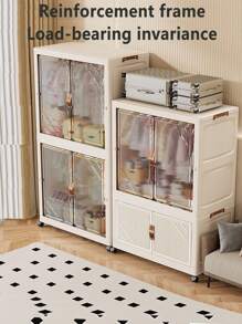 5/4/3/2/1 Layer Folding Wardrobe Closet, No Installation Required, Plastic Storage Cabinet For Baby Clothes, Household Use For Living Room And Bedroom